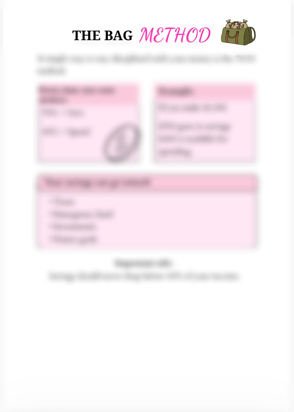 The Bag Planner –  Physical Planner