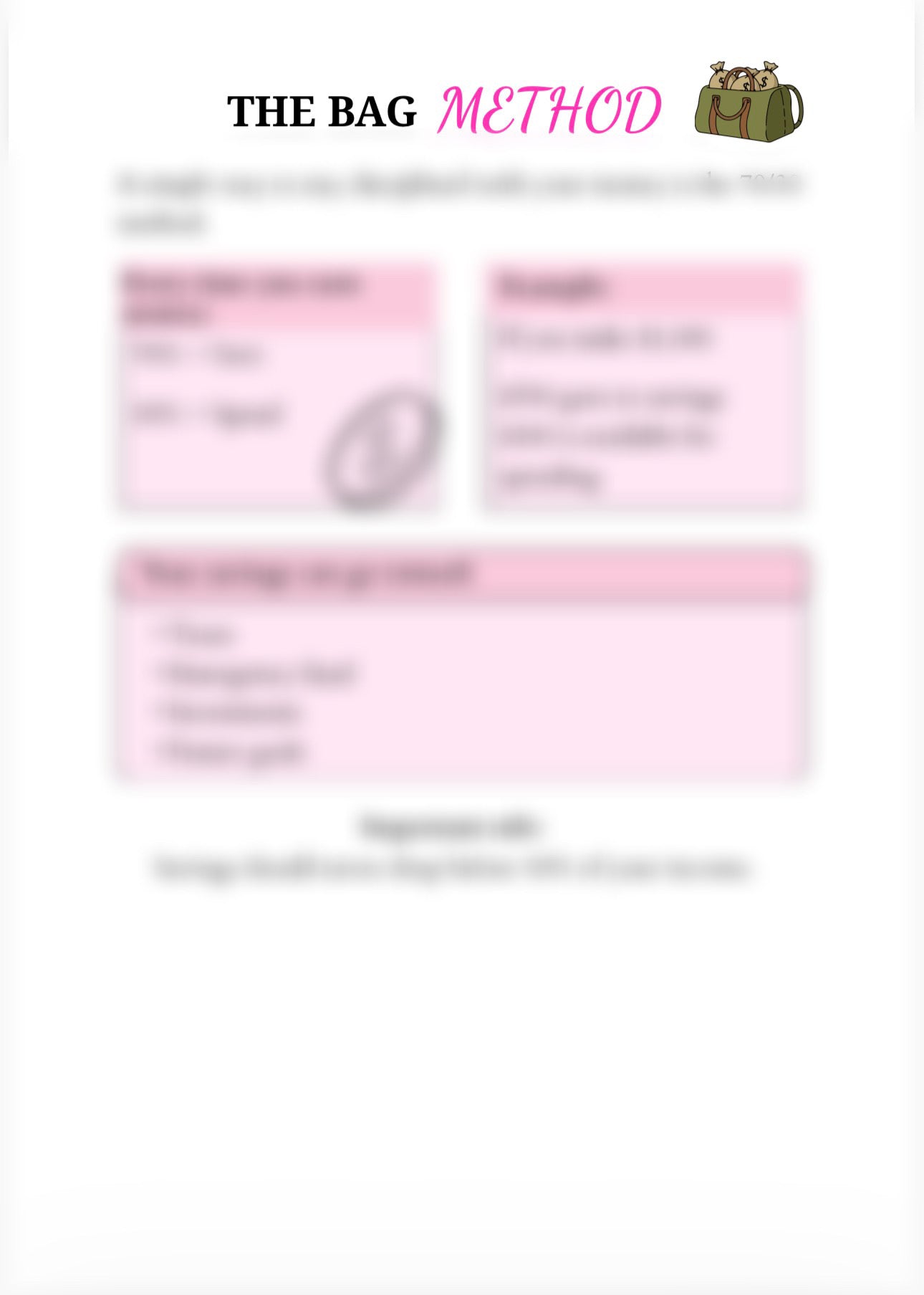 The Bag Planner –  Physical Planner